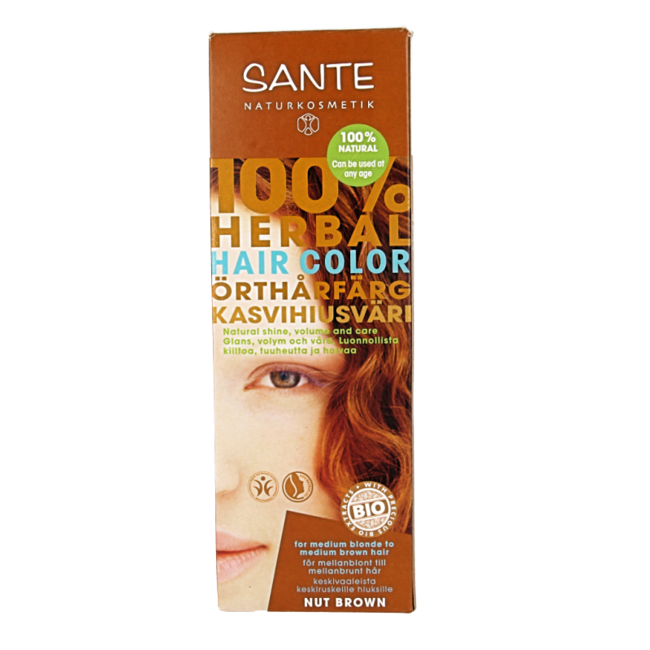 Sante Coloration capillaire brun noisette BDIH 100 Grammes