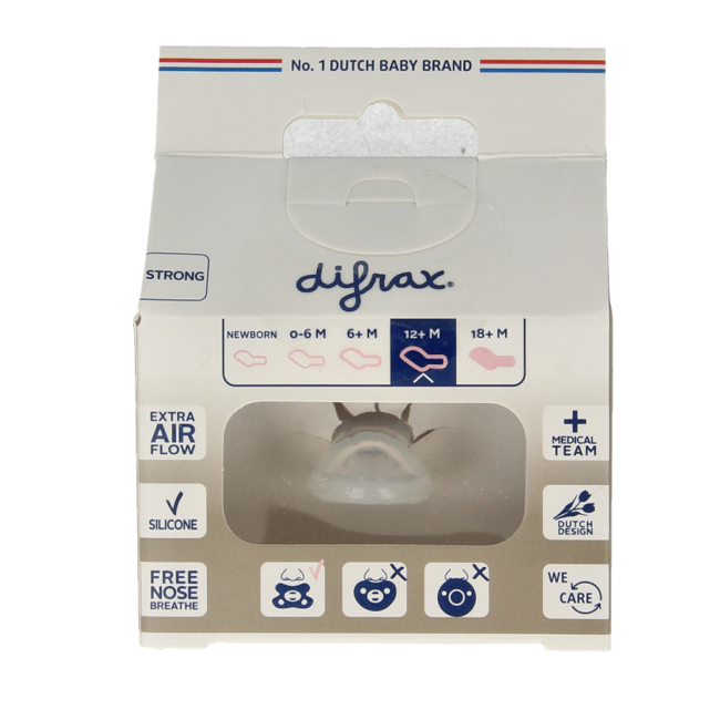 Sucette dentaire renforcée 12+ mois assortie 1 pièce