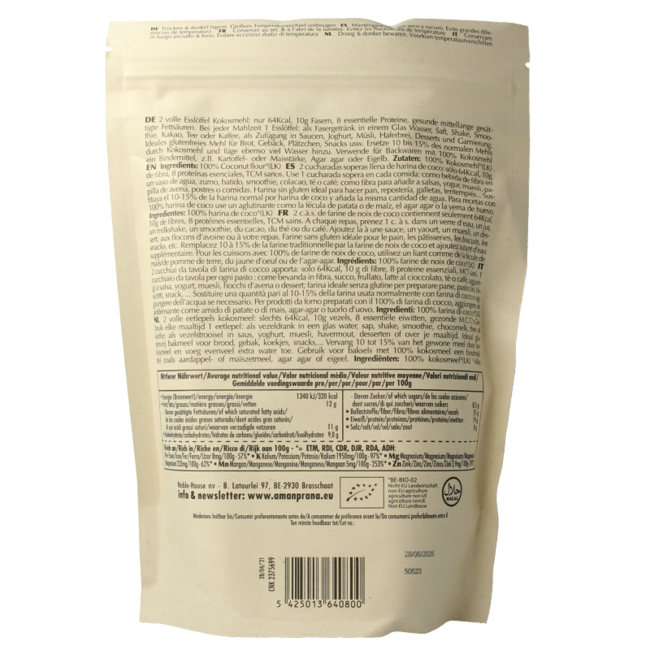 Amanprana Fibra/harina de coco bio 500 gramos