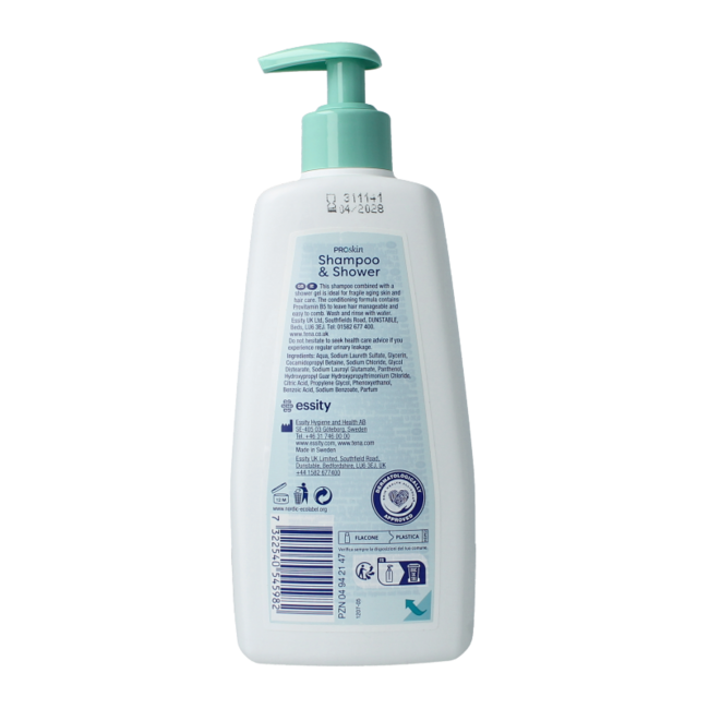 Tena Shampoo & Shower 500,00 Mililitros