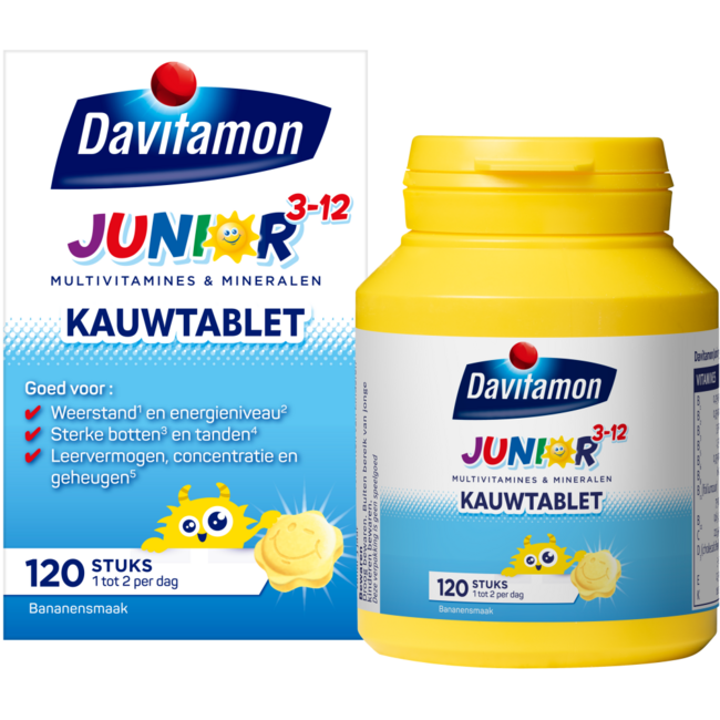Junior 3-12 plátano 120 comprimidos masticables