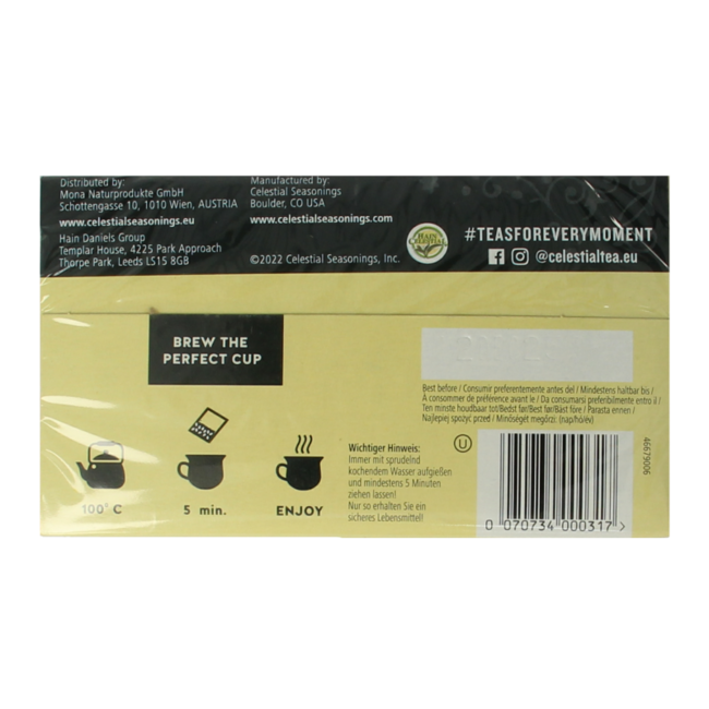 Celestial Seasonings Mandarin Orange Spice Herbal Tea 20 Bags