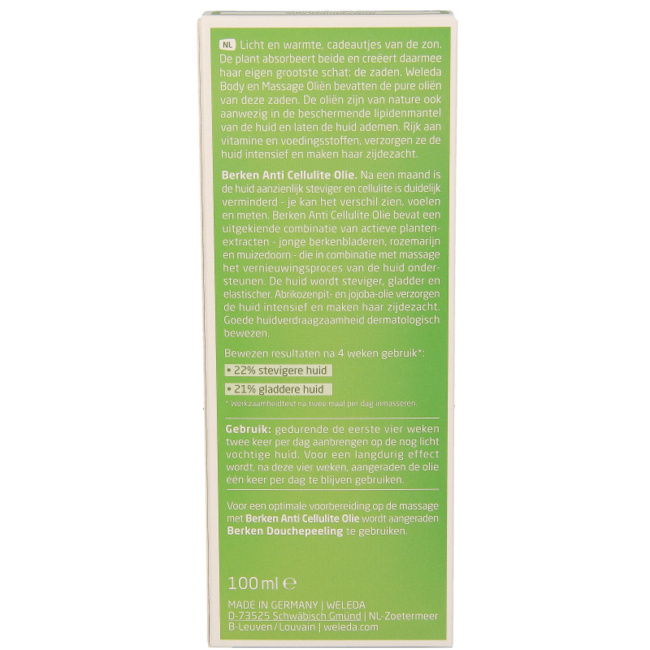 Birken Anti-Cellulite-Öl 100 Milliliter