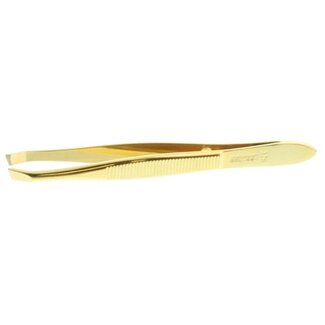 Malteser Malteser Tweezers 8cm Gold-Plated Slanted 328 1 Piece