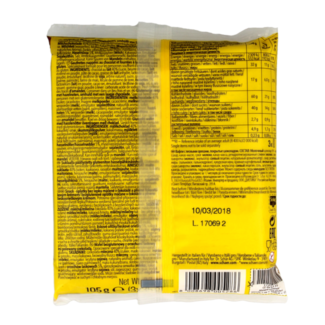 Schar Snack pack de 3 sin gluten 105 gramos