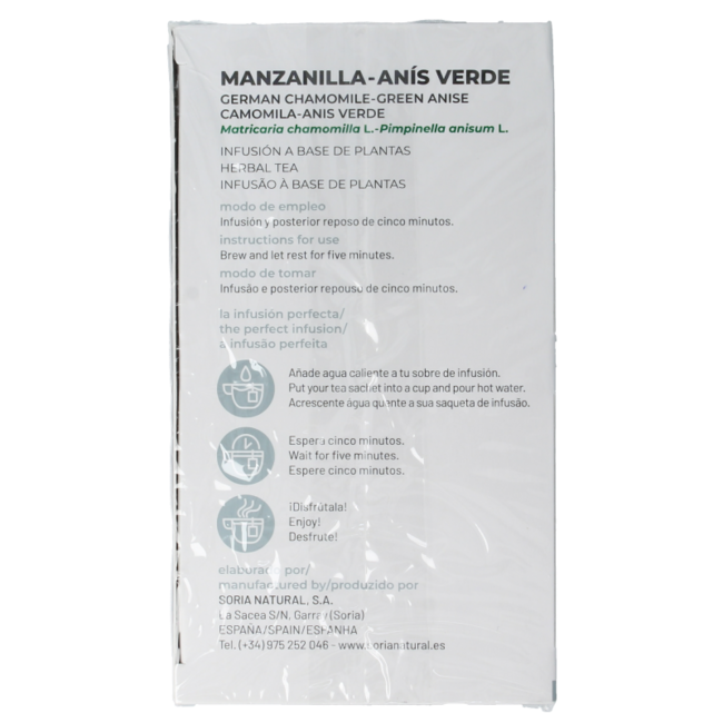 Infuso Soria Natural di Camomilla e Anice 20 Bustine