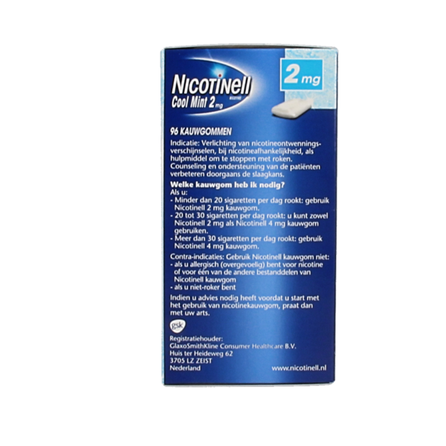 Kaugummi Cool Mint 2 mg 96 Stück