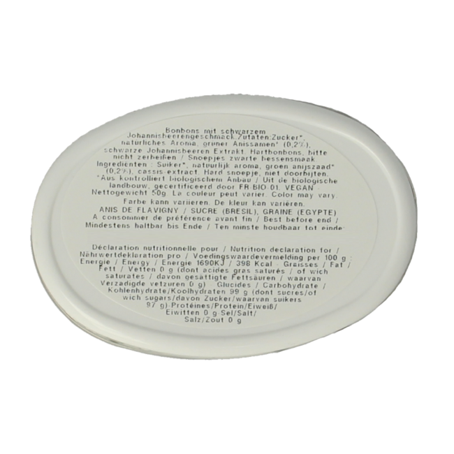 Anis de Flavigny Organic Blackcurrant Aniseed Pastilles 50g