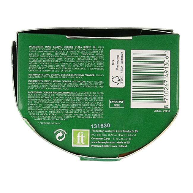 Henna Plus Long lasting colour 00 blonde coupe soleil 140 Milliliter