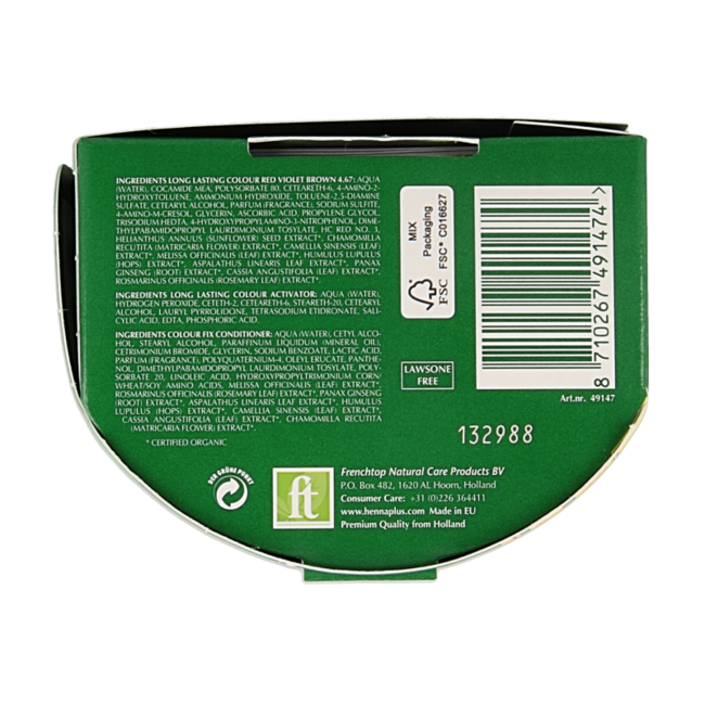 Henna Plus Long Lasting Colour 4.67 Rot-Violett-Braun 100 Milliliter