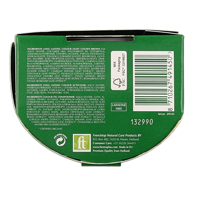 Henna Plus Long Lasting Colour 5.3 Châtain Doré 100 ml