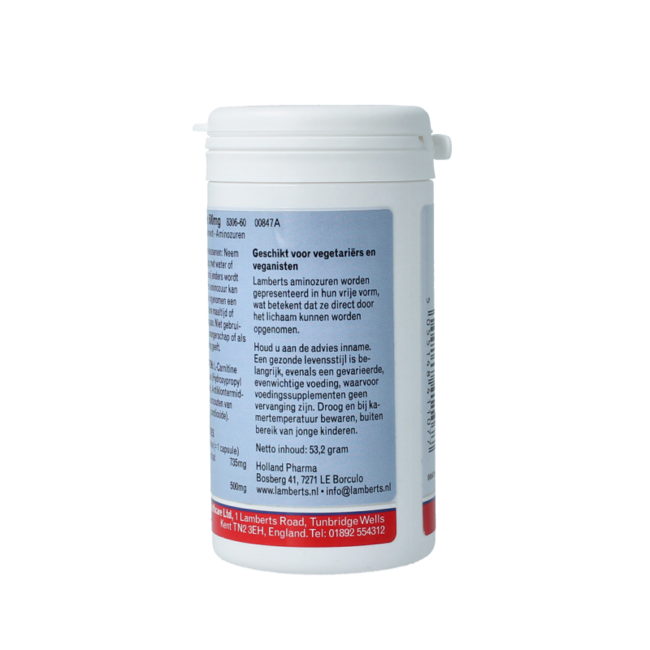 Lamberts L-Carnitina 500mg 60 Cápsulas vegetarianas