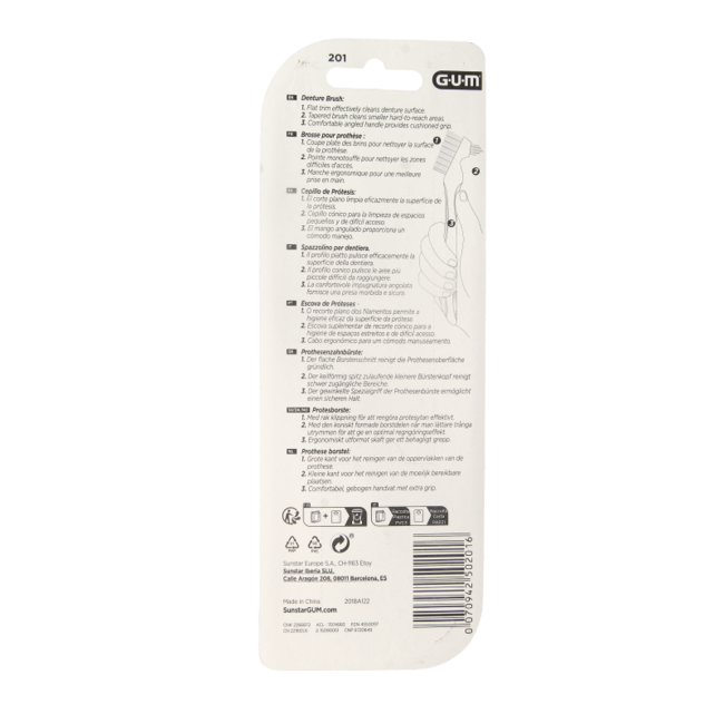 GUM Denture Brush 1 Piece