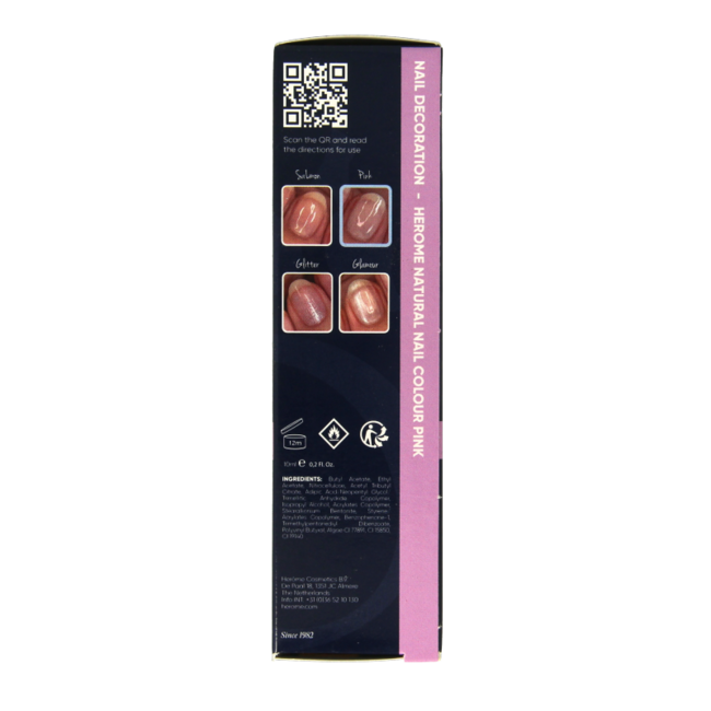 Herome Natural nail colour pink 10 Millilitres