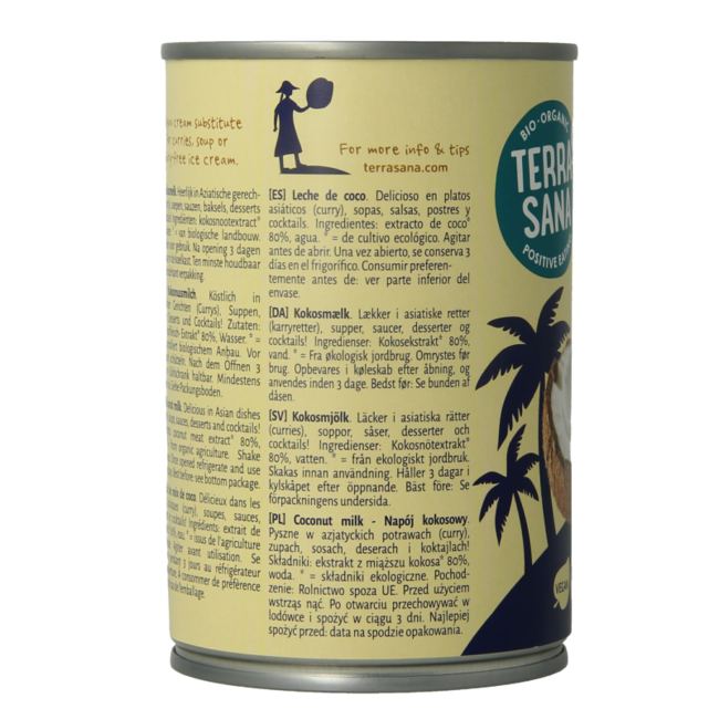 Coconut milk 22% fat organic 400 Millilitres
