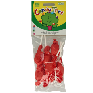 Candy Tree Candy Tree Erdbeerlutscher Bio 7 Stück