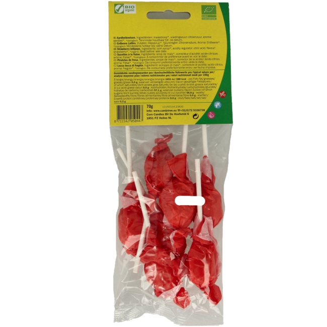 Candy Tree Organic Strawberry Lollipops 7 Pieces