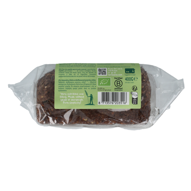 TerraSana Kiełkujący chleb orkiszowy naturalny bio 400 Gram