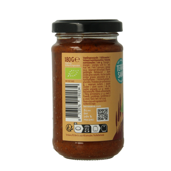 Pesto de tomate bio 180 gramos