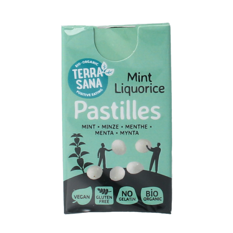 TerraSana Pastiglie di liquirizia e menta bio 25 Grammi