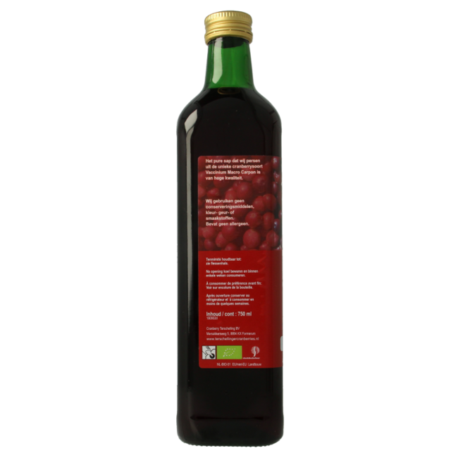 Cranberry juice sweetened organic 750 Millilitres