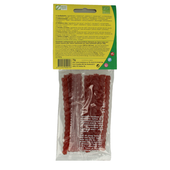Candy Tree Cables de Fresa Ecológicos 75 Gramos