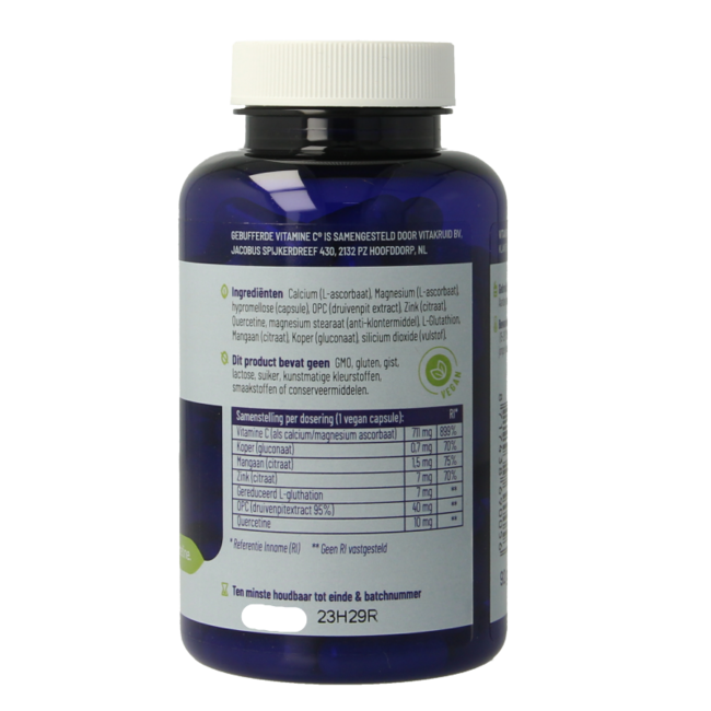 Vitamina C Tamponada con Zinc, OPC y Quercetina - 90 Cápsulas Vegetales