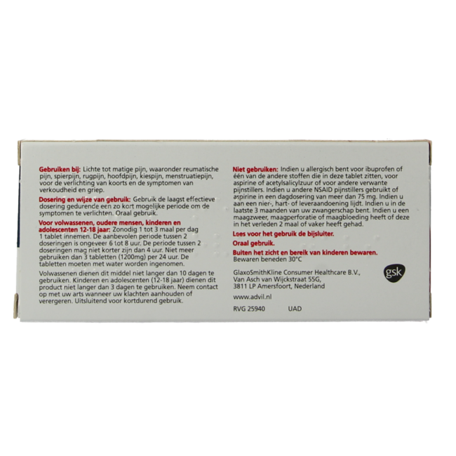 Reliva Forte 400mg Oval Blister 20 Coated Tablets