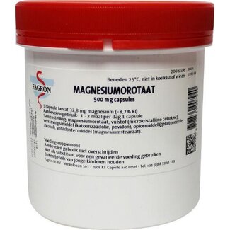 Fagron Fagron Magnesium orotaat 500mg 200 Cápsulas