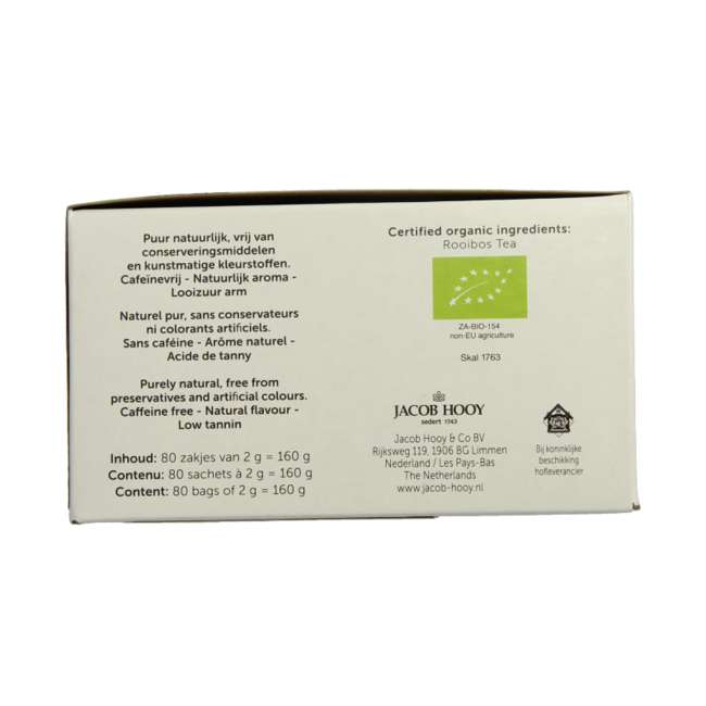 Tè Rooibos Biologico Jacob Hooy, 80 Bustine