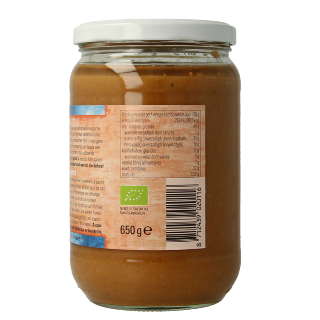 Crema de cacahuete con sal eco bio 650 gramos