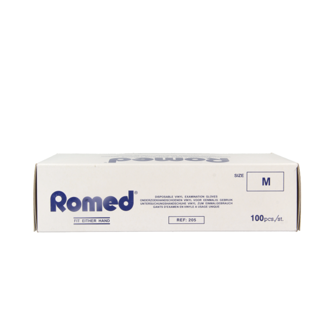 Rękawice winylowe Romed, niejałowe, pudrowane, rozmiar M, 100 sztuk