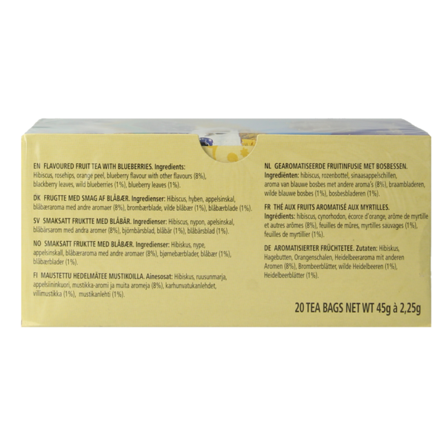 Té de hierbas True blueberry 20 bolsitas