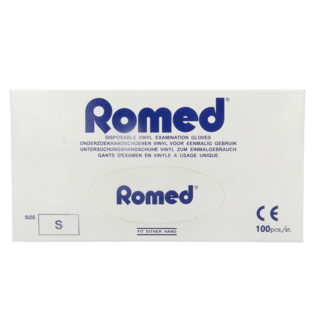 Romed Rękawice winylowe Romed, niejałowe, pudrowane, rozmiar S, 100 sztuk