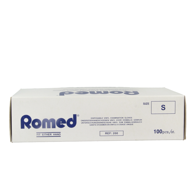 Romed Vinylhandschuhe, unsteril, gepudert, Größe S, 100 Stück