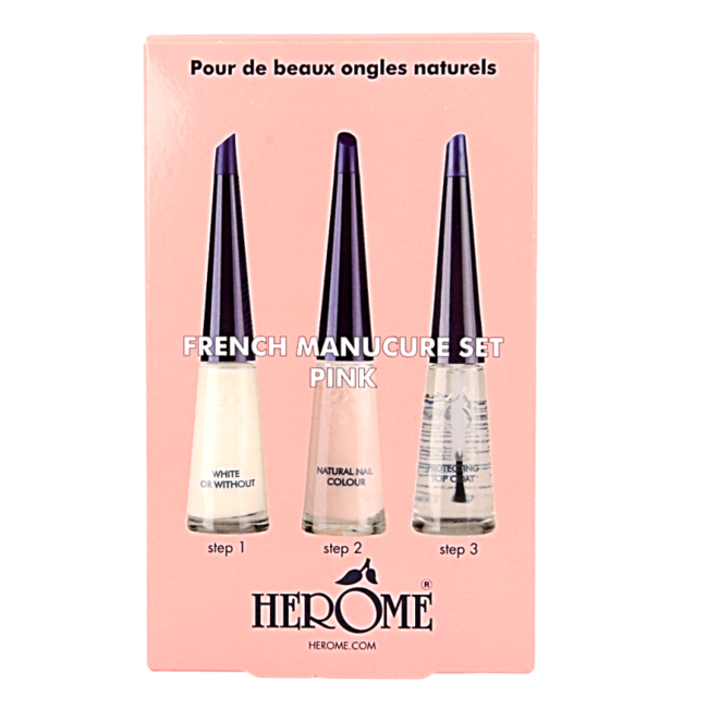 Herome French manicure set pink 3 x 10ml 1 Set