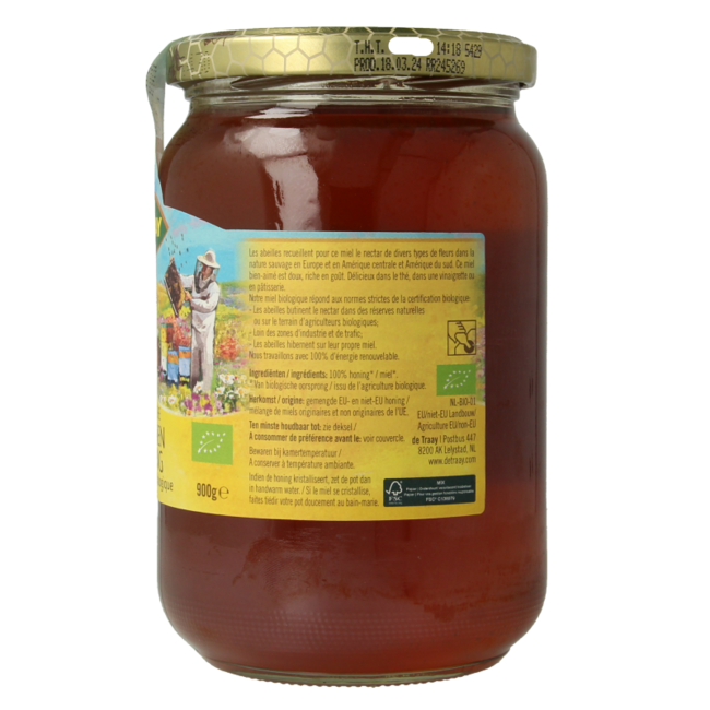 Bloemenhoning vloeibaar bio 900 Gram
