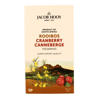 Jacob Hooy Jacob Hooy Rooibosthee cranberry  40 Zakjes