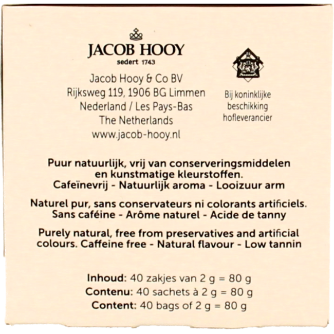 Jacob Hooy Rooibosthee arándano rojo 40 bolsitas