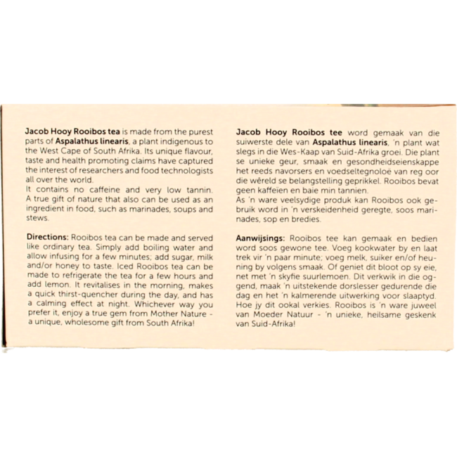 Jacob Hooy Té Rooibos con arándano rojo 40 bolsitas