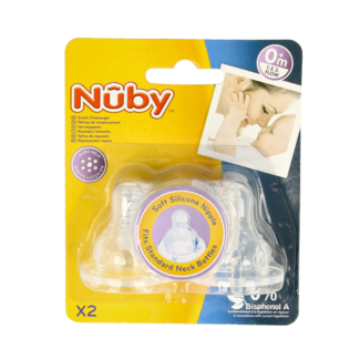 Nuby Silikonowy smoczek 3-stopniowy 2 sztuki