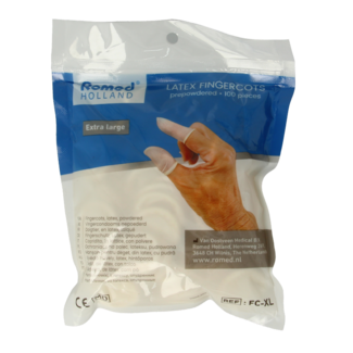 Romed Finger cots latex XL 100 Pieces
