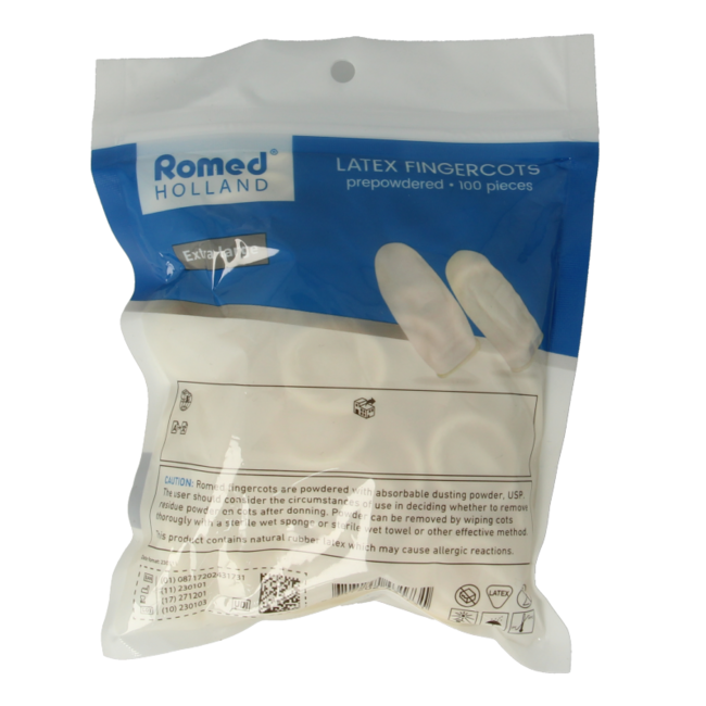 Latex finger cots XL 100 pieces