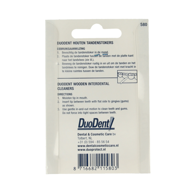 Duodent Zahnstocher Holz fein/extra fein doppelseitig 100 Stück