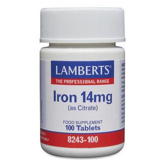 Lamberts Cytrynian żelaza 14 mg 100 tabletek
