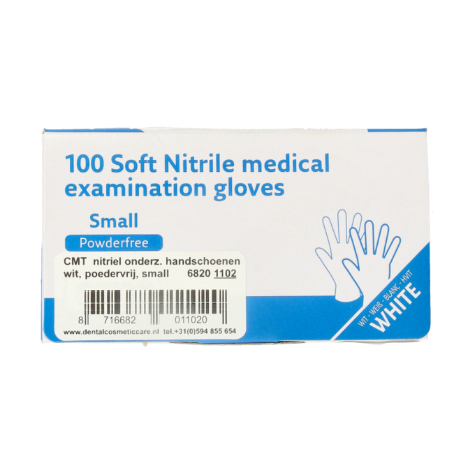 CMT Examination glove nitrile white powder-free size S 100 pieces