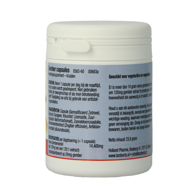 Lamberts Ginger 60 Vegetarian capsules