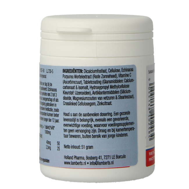 Equinácea 1000 mg con zinc y vitamina C 60 comprimidos