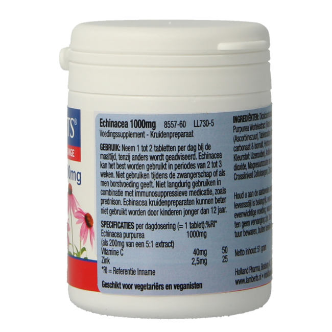 Echinacea 1000mg con zinc y vitamina C 60 comprimidos