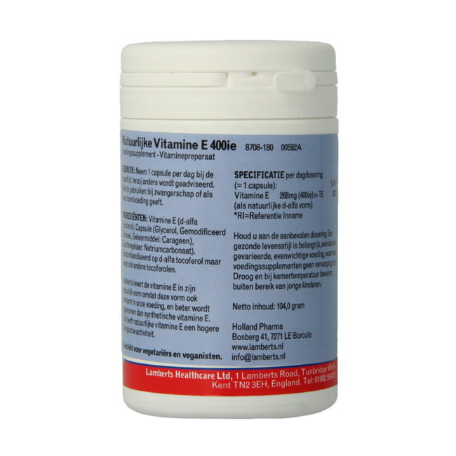 Vitamin E 400IU Natural 180 Vegetarian Capsules